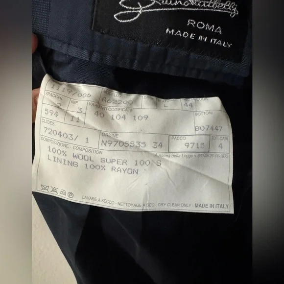 Bruno Magli Roma Blazer | Made in Italy | 100% Wool Super 100’s | Navy Size 44 L - Picture 7 of 11